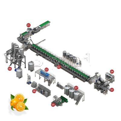 Citrus / Orange Processing Line For Fruit Juice Factory Juice Factory Machinery